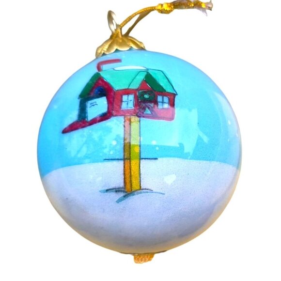 2 Vintage Pier 1 Imports Ornaments Li Bien New Home 2018 Hand-Painted Glass - Picture 2 of 9